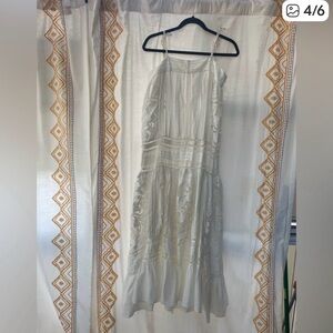 FARM Rio White Lace Midi Dress